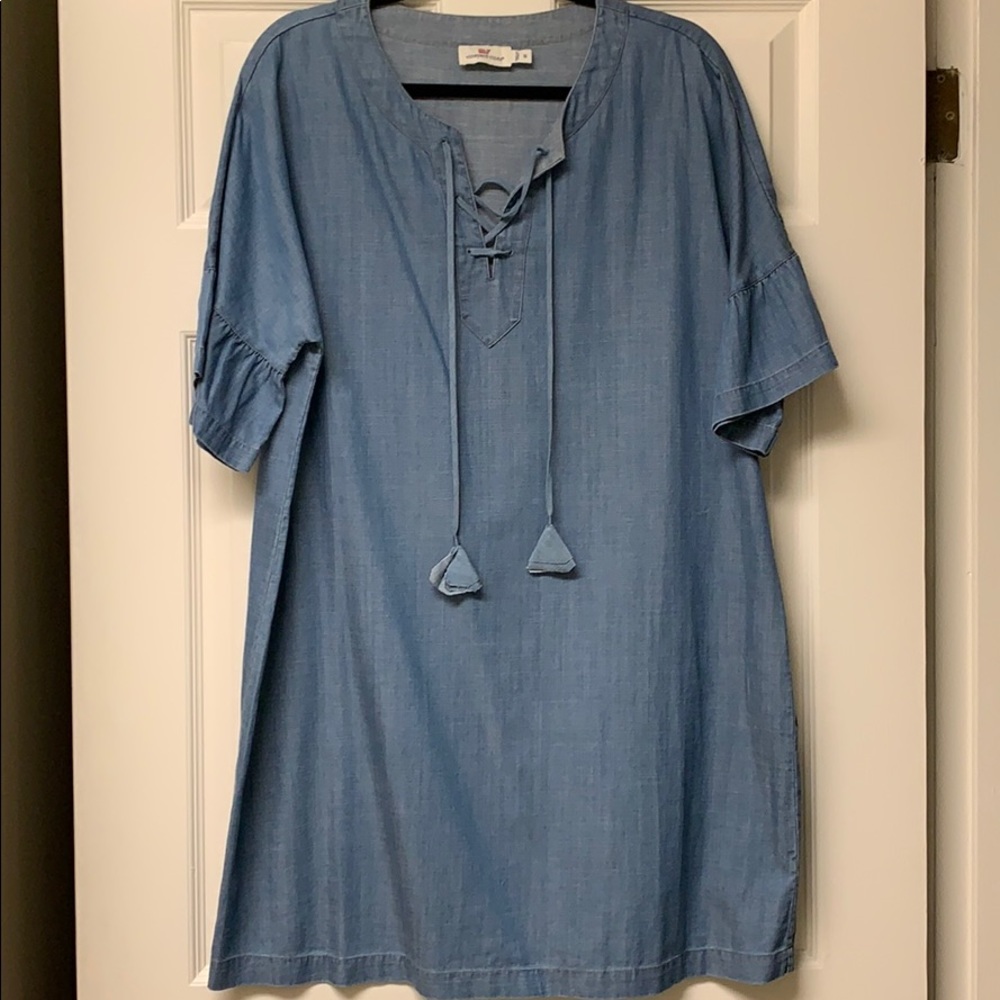 Vineyard vines chambray dress blouson sleeve